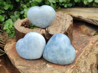 Polished Large Blue Calcite Hearts - Sold per Item - From Madagascar