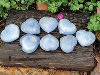 Polished Large Blue Calcite Hearts - Sold per Item - From Madagascar