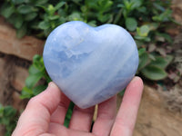 Polished Large Blue Calcite Hearts - Sold per Item - From Madagascar