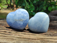 Polished Large Blue Calcite Hearts - Sold per Item - From Madagascar