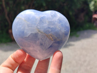 Polished Large Blue Calcite Hearts - Sold per Item - From Madagascar