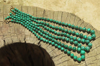 Polished Malachite Ball Shaped Mixed Size Beaded Necklace - Sold Per Item- From Congo