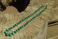 Polished Malachite Ball Shaped Mixed Size Beaded Necklace - Sold Per Item- From Congo