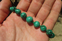 Polished Malachite Ball Shaped Mixed Size Beaded Necklace - Sold Per Item- From Congo