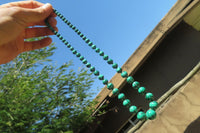 Polished Malachite Ball Shaped Mixed Size Beaded Necklace - Sold Per Item- From Congo