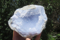 Natural Blue Lace Agate Geode Specimens x 4 From Malawi