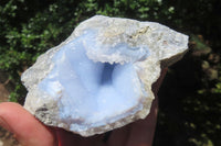 Natural Blue Lace Agate Geode Specimens x 4 From Malawi