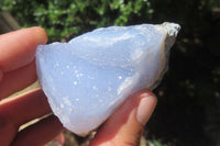 Natural Blue Lace Agate Geode Specimens x 4 From Malawi