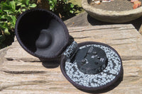 Polished Classic Snowflake Obsidian Alarm Clock - Sold Per Item - From Mexico