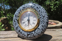 Polished Classic Snowflake Obsidian Alarm Clock - Sold Per Item - From Mexico