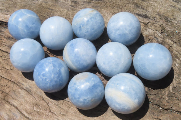 Polished Blue Calcite  Spheres - Sold per Item - From Madagascar