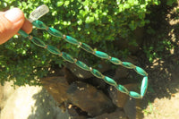 Polished Medium Malachite Barrel Shaped Beaded Necklace - Sold Per Item - From Congo