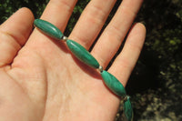 Polished Medium Malachite Barrel Shaped Beaded Necklace - Sold Per Item - From Congo