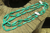 Polished Medium Malachite Barrel Shaped Beaded Necklace - Sold Per Item - From Congo