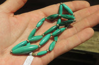 Polished Medium Malachite Barrel Shaped Beaded Necklace - Sold Per Item - From Congo