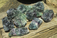 Natural Watermelon Fluorite Cobbed Specimens x 9 From Uis, Namibia