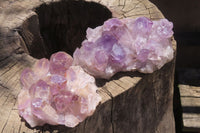 Natural Jacaranda Amethyst Quartz Clusters x 2 from Mumbwa, Zambia