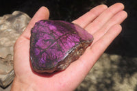 Polished On One Side Metallic Purpurite x 3 From Namibia