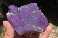 Polished On One Side Metallic Purpurite x 3 From Namibia