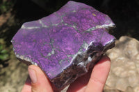 Polished On One Side Metallic Purpurite x 3 From Namibia