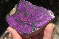 Polished On One Side Metallic Purpurite x 3 From Namibia