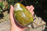 Polished Green Opal Standing Free Form x 1 From Madagascar