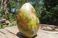 Polished Green Opal Standing Free Form x 1 From Madagascar