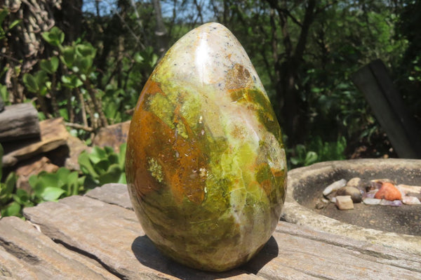 Polished Green Opal Standing Free Form x 1 From Madagascar