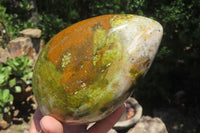 Polished Green Opal Standing Free Form x 1 From Madagascar