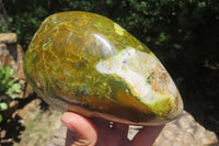 Polished Green Opal Standing Free Form x 1 From Madagascar