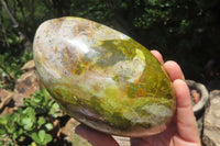 Polished Green Opal Standing Free Form x 1 From Madagascar