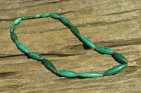 Polished Small Malachite Barrel Shaped Beaded Necklace - Sold Per Item - From Congo