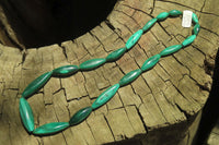 Polished Small Malachite Barrel Shaped Beaded Necklace - Sold Per Item - From Congo