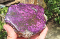 Polished On One Side Metallic Purpurite x 3 From Namibia