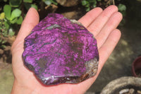 Polished On One Side Metallic Purpurite x 3 From Namibia