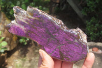 Polished On One Side Metallic Purpurite x 3 From Namibia