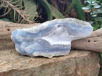 Natural Blue Lace Agate Geode Specimens x 2 From Malawi