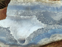 Natural Blue Lace Agate Geode Specimens x 2 From Malawi