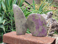 Polished Stichtite Standing Free Forms x 2 From Barberton, South Africa