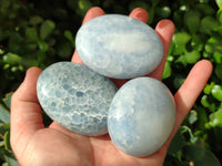 Polished Large Blue Calcite Galet / Palmstones - Sold per KG - From Madagascar