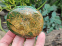 Polished Green Verdite Palm Stones x 12 From Zimbabwe