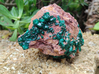 Natural Dioptase On Dolomite Specimens x 2 From Congo