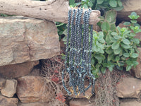 Polished Hematite and Aventurine combo Triple Twisted Beaded Necklace and Bracelet Set - Sold Per Item - From China