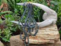 Polished Hematite and Aventurine combo Triple Twisted Beaded Necklace and Bracelet Set - Sold Per Item - From China