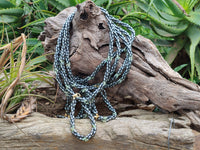 Polished Hematite and Aventurine combo Triple Twisted Beaded Necklace and Bracelet Set - Sold Per Item - From China