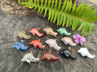 Polished Mixed Set Of 12 Gemstone Dolphin Pendants - Sold Per Box - From Southern Africa