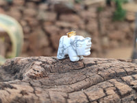 Polished Mixed Box Set of 12 Gemstone Elephant Pendants with Gold Clasp - Sold Per Box - From World