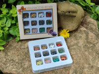 Polished Mixed Box Set of 12 Gemstone Elephant Pendants with Gold Clasp - Sold Per Box - From World