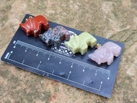 Polished Mixed Box Set of 12 Gemstone Elephant Pendants with Gold Clasp - Sold Per Box - From World