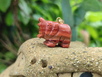 Polished Mixed Box Set of 12 Gemstone Elephant Pendants with Gold Clasp - Sold Per Box - From World